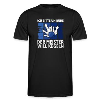 I beg for silence, the master wants to bowl, - - Men's Functional T-Shirt - black - Front - AI Model Male 178 dark (178cm)