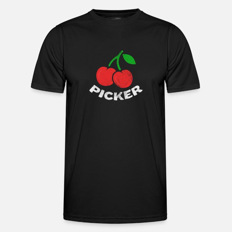Kirsche - Männer Funktions-T-Shirt - Schwarz