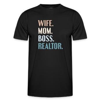 Immobilienmakler - Männer Funktions-T-Shirt - Schwarz - Vorne - AI Model Male 178 dark (178cm)