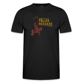 Husaren Polen Husaria Kavallerie Polska Flagge Erb - Männer Funktions-T-Shirt - Schwarz - Vorne - AI Model Male 178 dark (178cm)