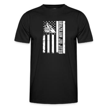 Brazilian Jiu Jitsu US Flag Brazilian Jiu Jitsu - Männer Funktions-T-Shirt - Schwarz - Vorne - AI Model Male 178 dark (178cm)