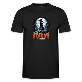 Scaredy Cat No Treats Just Halloween Tricks - Men's Functional T-Shirt - black - Front - AI Model Male 178 dark (178cm)