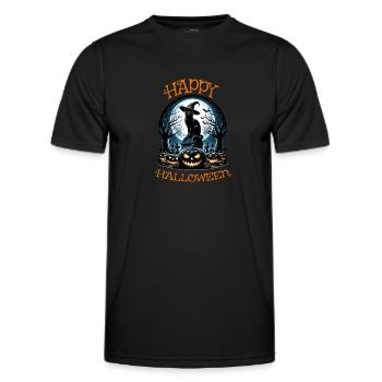 Scaredy Cat No Treats Just Halloween Tricks - Men's Functional T-Shirt - black - Front - AI Model Male 178 dark (178cm)