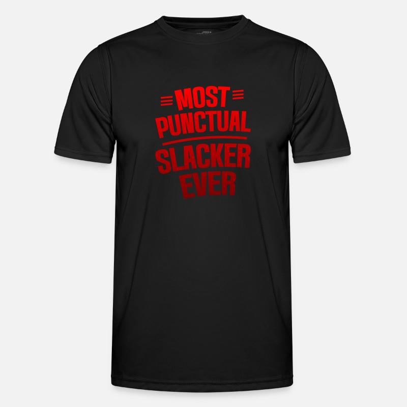 Most Punctual Slacker Ever 4 - Männer Funktions-T-Shirt - Schwarz