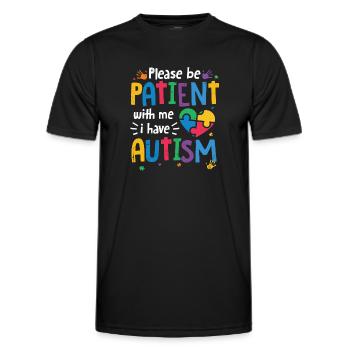 Autisme - T-shirt sport Homme - noir - Devant - AI Model Male 178 dark (178cm)
