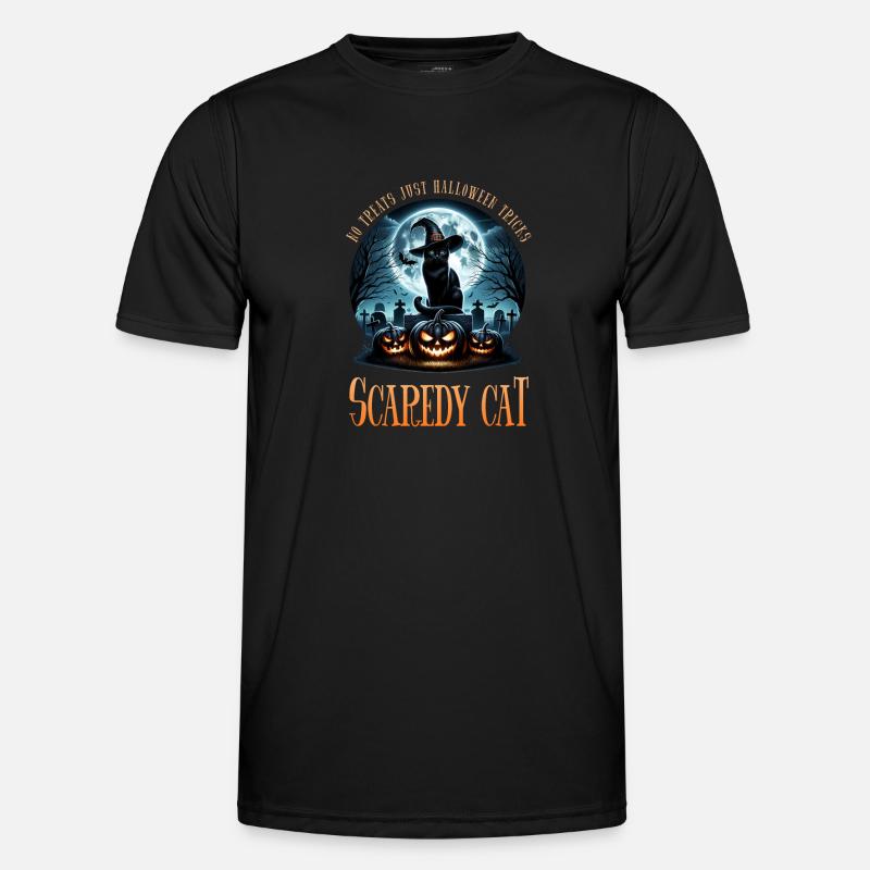Joyeux Halloween, chat effrayé T-shirt sport Homme
