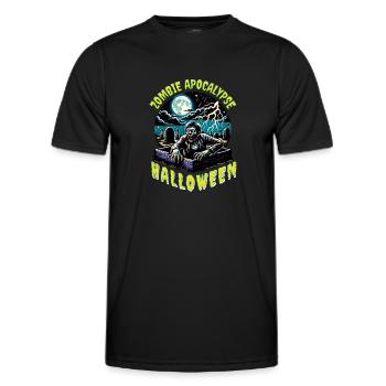 Zombie Apocalypse Happy Halloween - Men's Functional T-Shirt - black - Front - AI Model Male 178 dark (178cm)