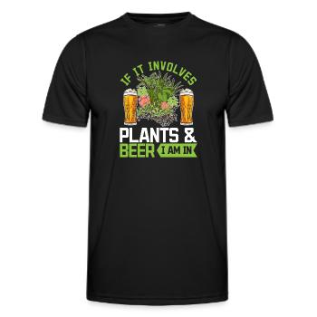 Si cela implique des plantes et de la bière dans laquelle je suis - Hobby amusant - T-shirt sport Homme - noir - Devant - AI Model Male 178 dark (178cm)