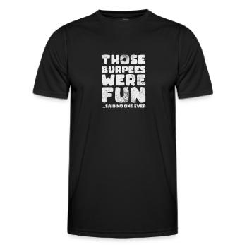 Burpees - Männer Funktions-T-Shirt - Schwarz - Vorne - AI Model Male 178 dark (178cm)