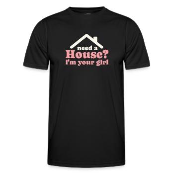 Agent immobilier Agent immobilier Cadeau d’agent immobilier - T-shirt sport Homme - noir - Devant - AI Model Male 178 dark (178cm)