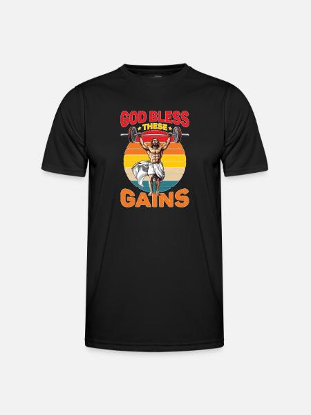 God Bless These Gains 2 - Men's Functional T-Shirt - black
