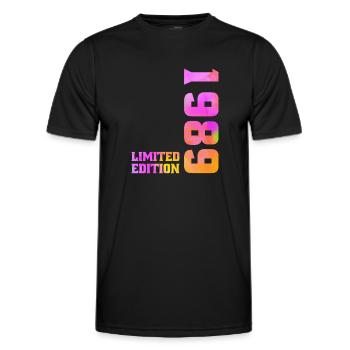 Limitierte Auflage 1989 Geburtstagsgeschenk 1989 - Männer Funktions-T-Shirt - Schwarz - Vorne - AI Model Male 178 dark (178cm)