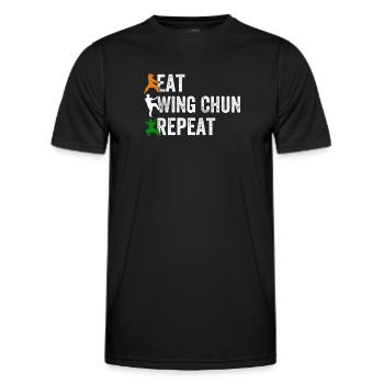 Manger Wing Chun Repeat - Wing Chun drôle - T-shirt sport Homme - noir - Devant - AI Model Male 178 dark (178cm)