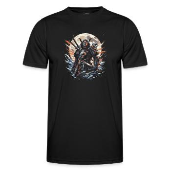 Samouraï Ronin épée guerrier de combat cadeau - T-shirt sport Homme - noir - Devant - AI Model Male 178 dark (178cm)