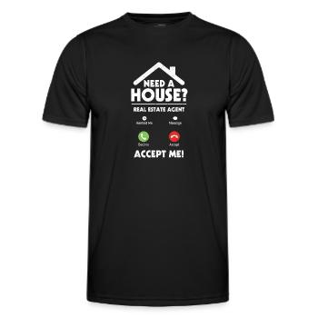 Immobilienmakler - Männer Funktions-T-Shirt - Schwarz - Vorne - AI Model Male 178 dark (178cm)