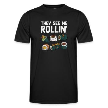 Sushi - Männer Funktions-T-Shirt - Schwarz - Vorne - AI Model Male 178 dark (178cm)