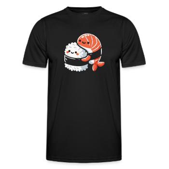 Sushi - T-shirt sport Homme - noir - Devant - AI Model Male 178 dark (178cm)