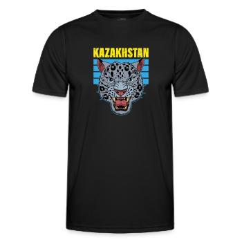 Republik Kasachstan Asien Schneeleopard - Männer Funktions-T-Shirt - Schwarz - Vorne - AI Model Male 178 dark (178cm)