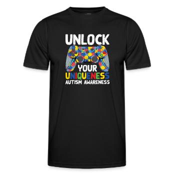 Autismus - Männer Funktions-T-Shirt - Schwarz - Vorne - AI Model Male 178 dark (178cm)