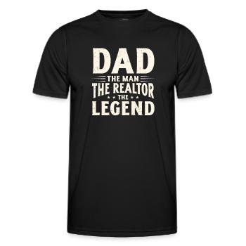 Immobilienmakler - Männer Funktions-T-Shirt - Schwarz - Vorne - AI Model Male 178 dark (178cm)