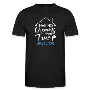 Agent immobilier Agent immobilier Cadeau d’agent immobilier - T-shirt sport Homme - noir - Devant - AI Model Male 178 dark (178cm)