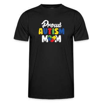 Autism - Men's Functional T-Shirt - black - Front - AI Model Male 178 dark (178cm)