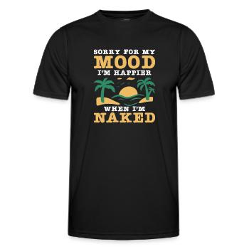 Dicton sur le nudisme - T-shirt sport Homme - noir - Devant - AI Model Male 178 dark (178cm)