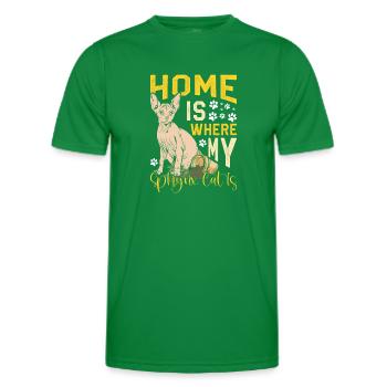 Drôle de chat Sphynx Dicton - T-shirt sport Homme - vert - Devant - AI Model Male 178 dark (178cm)