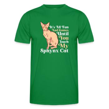 Drôle de chat Sphynx Dicton - T-shirt sport Homme - vert - Devant - AI Model Male 178 dark (178cm)