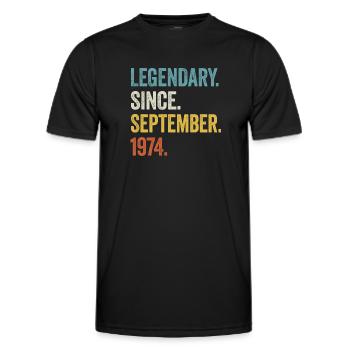 Legendary Since September 1974 50th Birthday - Men's Functional T-Shirt - black - Front - AI Model Male 178 dark (178cm)