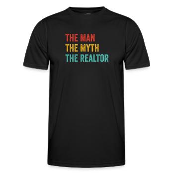 Agent immobilier Agent immobilier Cadeau d’agent immobilier - T-shirt sport Homme - noir - Devant - AI Model Male 178 dark (178cm)
