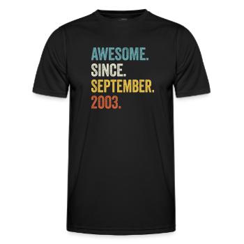 Awesome Since September 2003 21st Birthday - Men's Functional T-Shirt - black - Front - AI Model Male 178 dark (178cm)