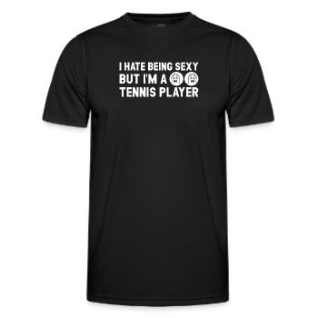 Drôle de tennis Je déteste être sexy mais je joue au tennis - T-shirt sport Homme - noir - Devant - AI Model Male 178 dark (178cm)
