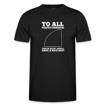 89° Winkel Perfektionisten' Nightmare Math Humor - Männer Funktions-T-Shirt - Schwarz - Vorne - AI Model Male 178 dark (178cm)