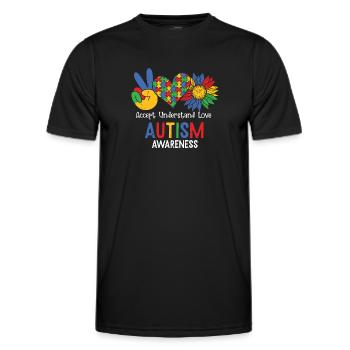 Autismus - Männer Funktions-T-Shirt - Schwarz - Vorne - AI Model Male 178 dark (178cm)