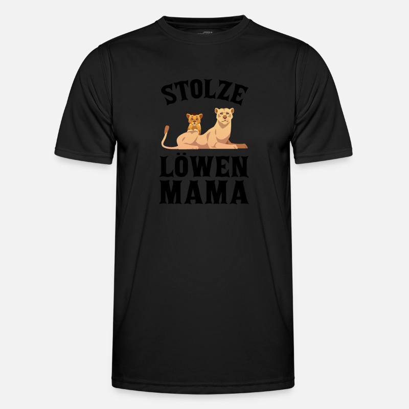 Mama Löwe Mutter Geschenk - Männer Funktions-T-Shirt - Schwarz