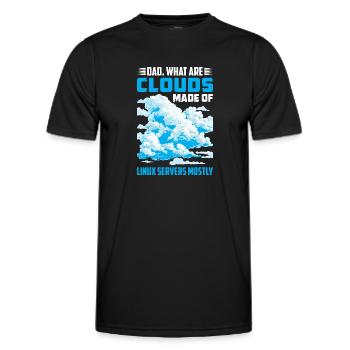 What Are Clouds Made Of, Linux Servers Mostly 40 - Männer Funktions-T-Shirt - Schwarz - Vorne - AI Model Male 178 dark (178cm)