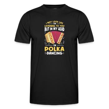 Drôle de dicton polka - T-shirt sport Homme - noir - Devant - AI Model Male 178 dark (178cm)