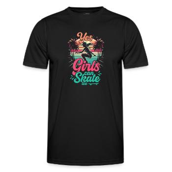 Skateboarding Girls können bunt skaten - Männer Funktions-T-Shirt - Schwarz - Vorne - AI Model Male 178 dark (178cm)