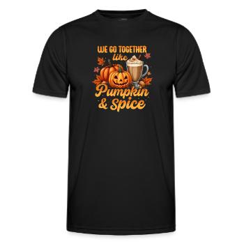 Pumpkin spice couple design pumpkin spice - Men's Functional T-Shirt - black - Front - AI Model Male 178 dark (178cm)