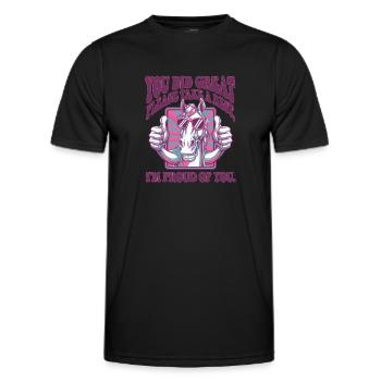 Motivational Horse with Positive Message - Männer Funktions-T-Shirt - Schwarz - Vorne - AI Model Male 178 dark (178cm)