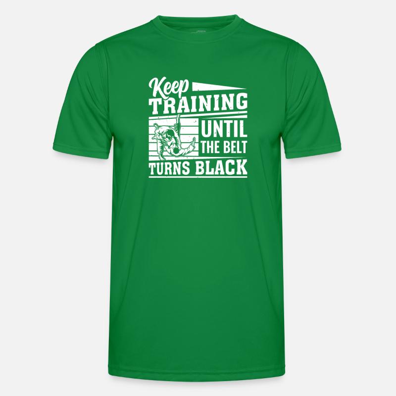 Keep training until the belt turns black - Judo Fi Männer Funktions-T-Shirt
