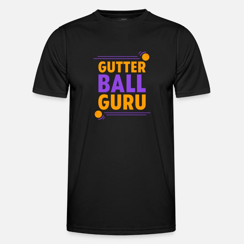 Gutter Ball Guru 3 - Männer Funktions-T-Shirt - Schwarz