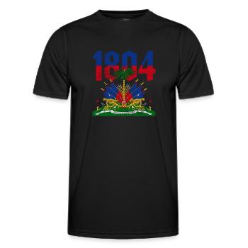 Haïti - T-shirt sport Homme - noir - Devant - AI Model Male 178 dark (178cm)