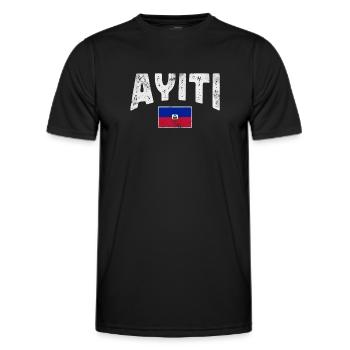 Haïti - T-shirt sport Homme - noir - Devant - AI Model Male 178 dark (178cm)