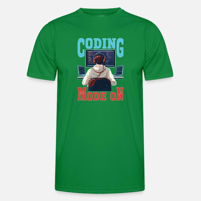 Coding Mode On Männer Funktions-T-Shirt