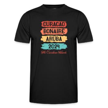 Aruba Caribbean Summer Ocean Beach Gift - Men's Functional T-Shirt - black - Front - AI Model Male 178 dark (178cm)