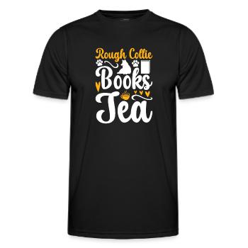 Rough Collie Books Tea - Rough Collie - Men's Functional T-Shirt - black - Front - AI Model Male 178 dark (178cm)