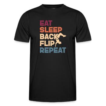 Backflip Salto Acrobaties Parkour Gymnastique Cadeau - T-shirt sport Homme - noir - Devant - AI Model Male 178 dark (178cm)