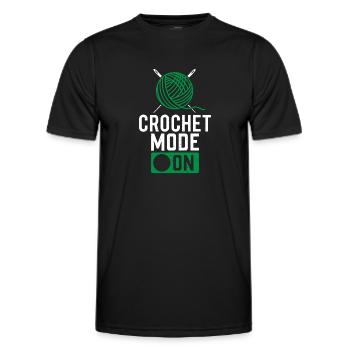 Mode crochet activé - Crochet crochet - T-shirt sport Homme - noir - Devant - AI Model Male 178 dark (178cm)